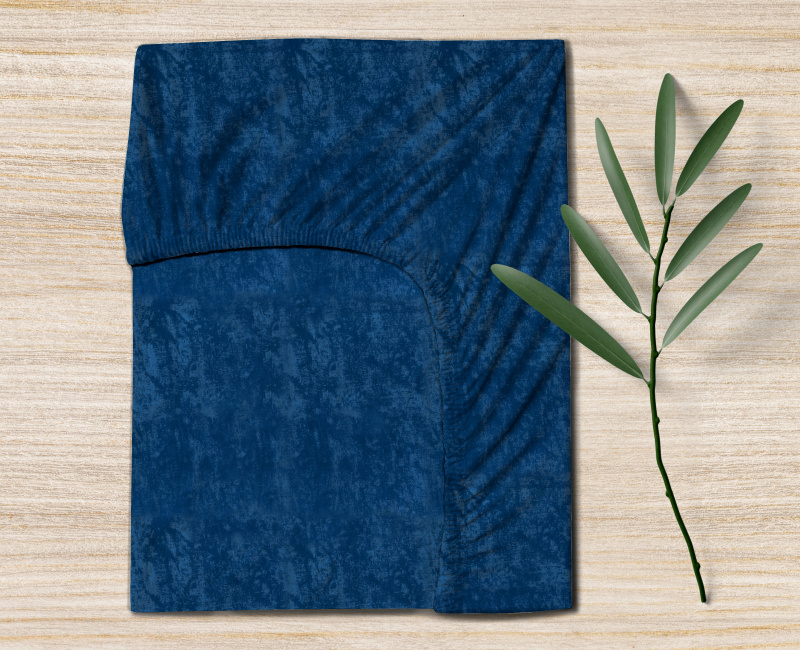 Ervi bavlněné napínací prostěradlo - tmavě modrá žihaná