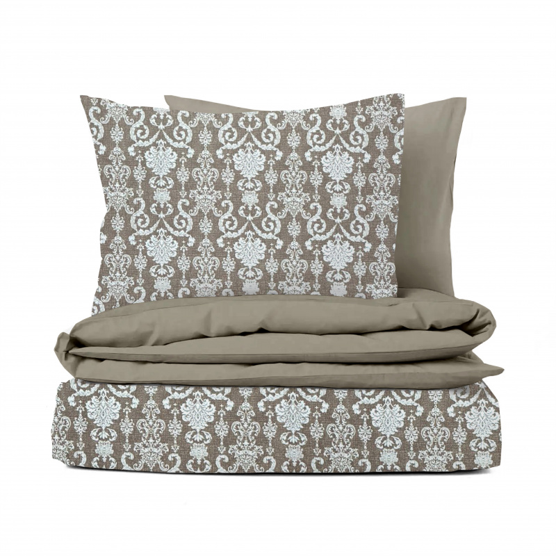 Ervi bavlněné povlečení oboustranné - Vintage motiv na béžovém/béžové