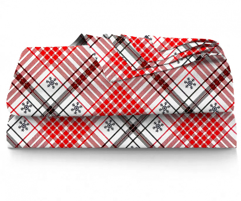 Ervi bavlněné prostěradlo - Sněhové vločky káro 2