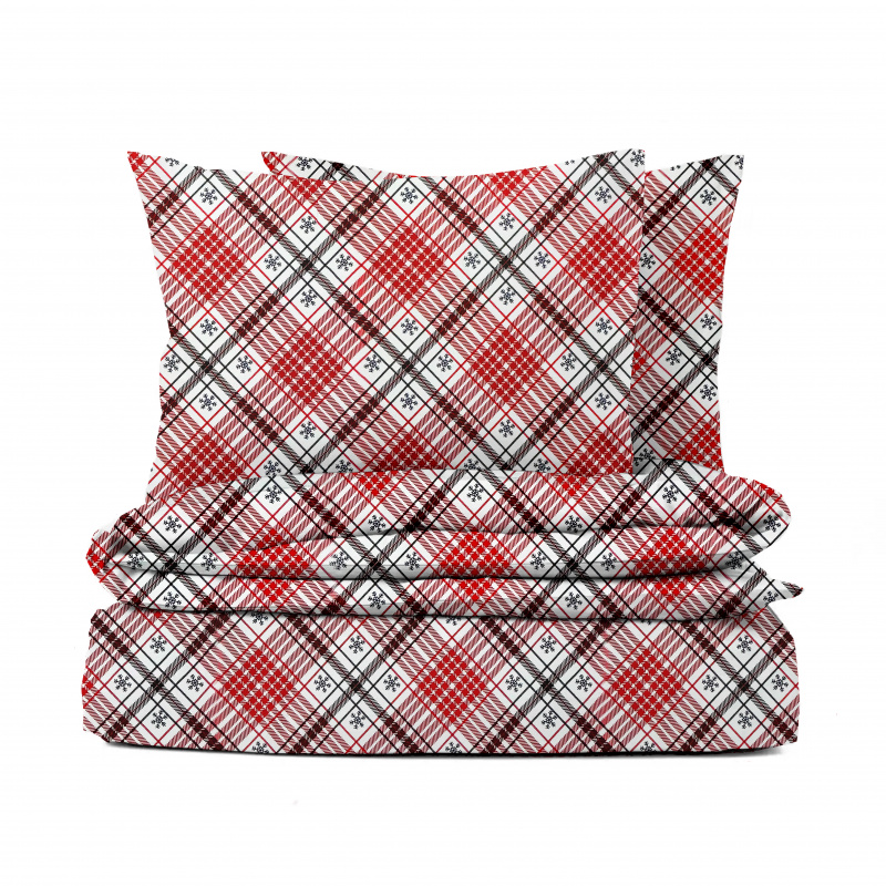 Ervi bavlněné povlečení - Sněhové vločky káro 2