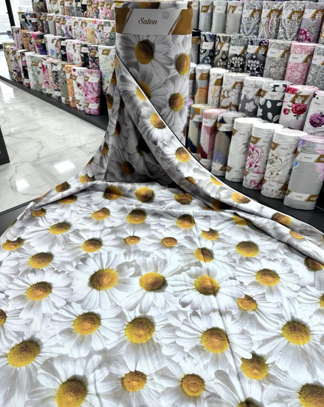 Ervi Bavlněná Satenová látka/plátno š.240cm - Heřmanek - 64, metráž