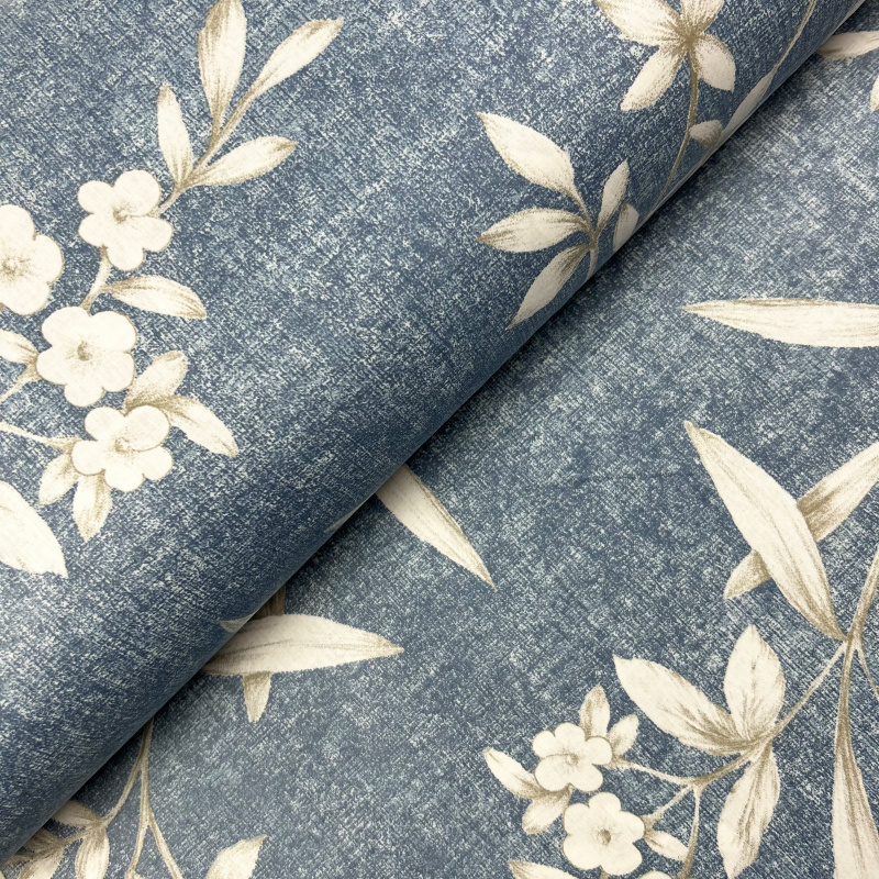 Ervi bavlna  š.240cm - bílé květinky na modrém - 22353-3, metráž