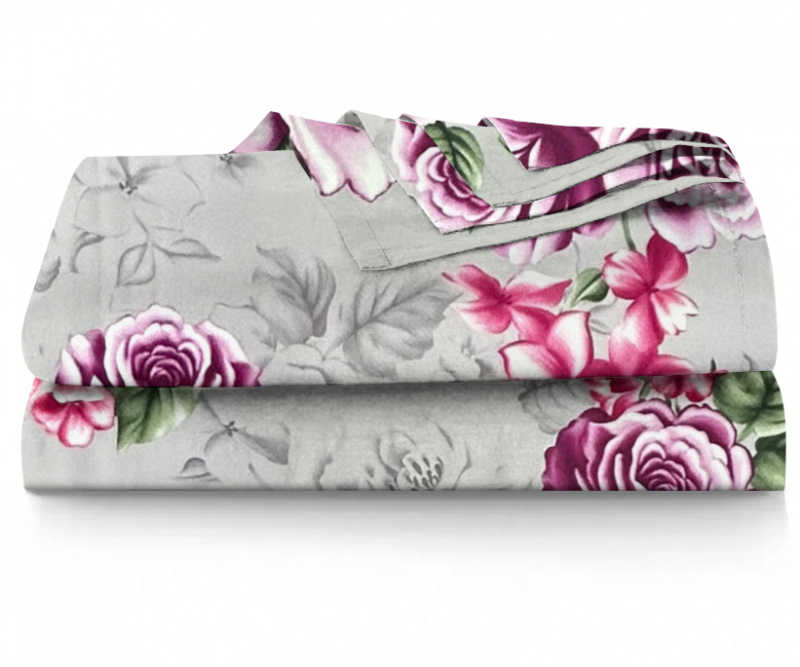 Ervi Saténové prostěradlo - Růže fialové