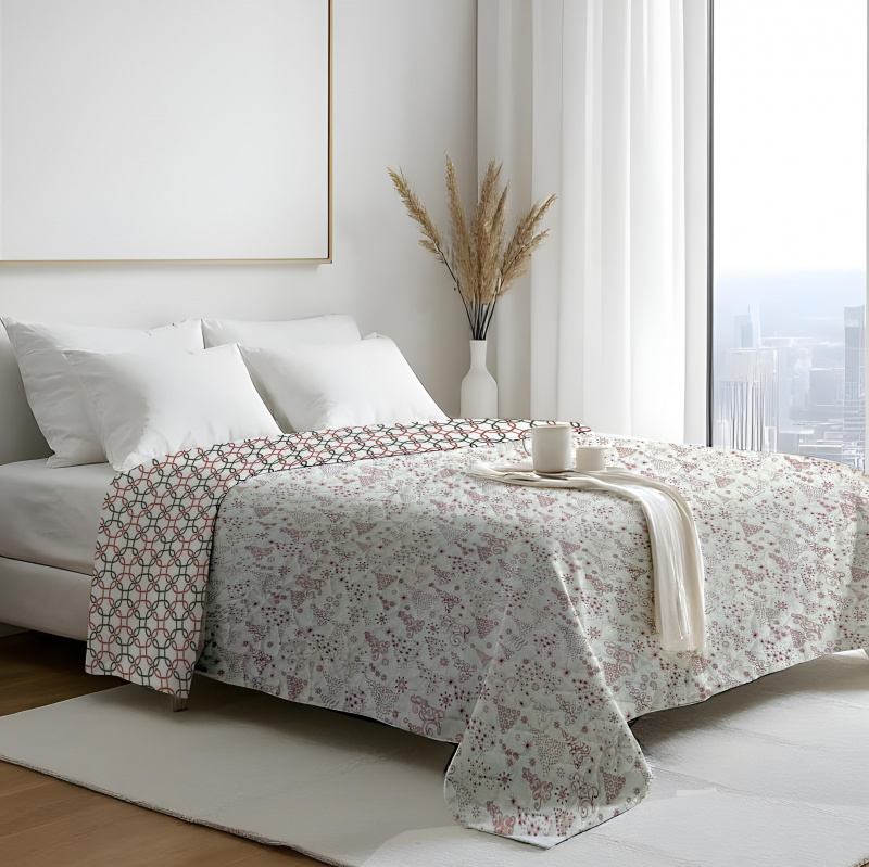 Přehoz oboustranný Colore - Zima, 200x220