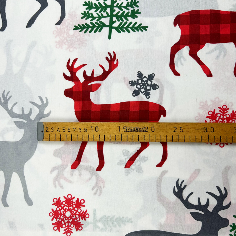 Ervi bavlna  š.240cm - Vánoční Jeleni - 67443, metráž
