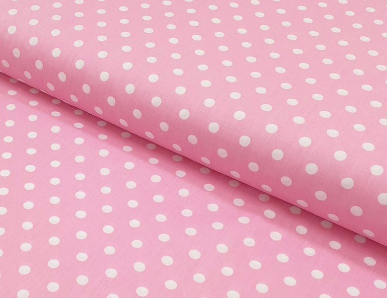 Ervi Bavlněná látka/plátno š.240cm puntíky na růžovém  -1277-80, metráž