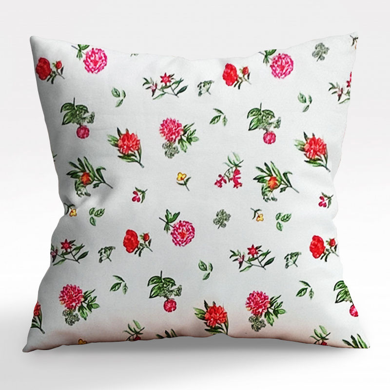 Ervi povlak na polštář bavlněný - Květinky na bílém