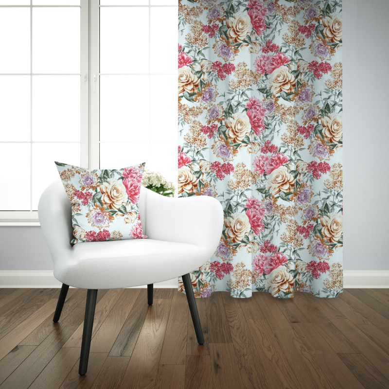 Ervi bavlněný závěs - Květinová zahrada