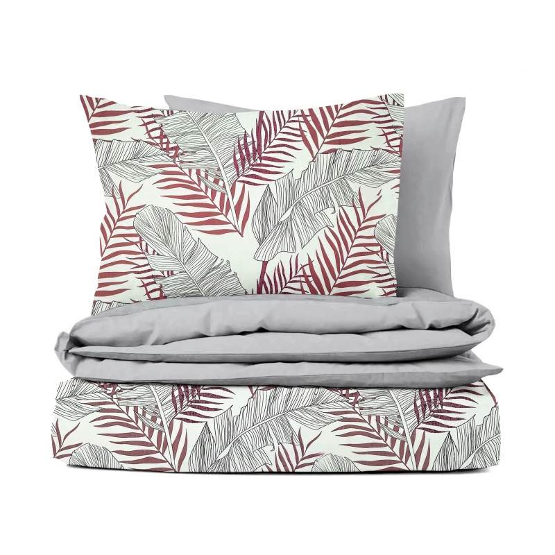 Ervi bavlněné povlečení oboustranné - Exotický vzor/šedé