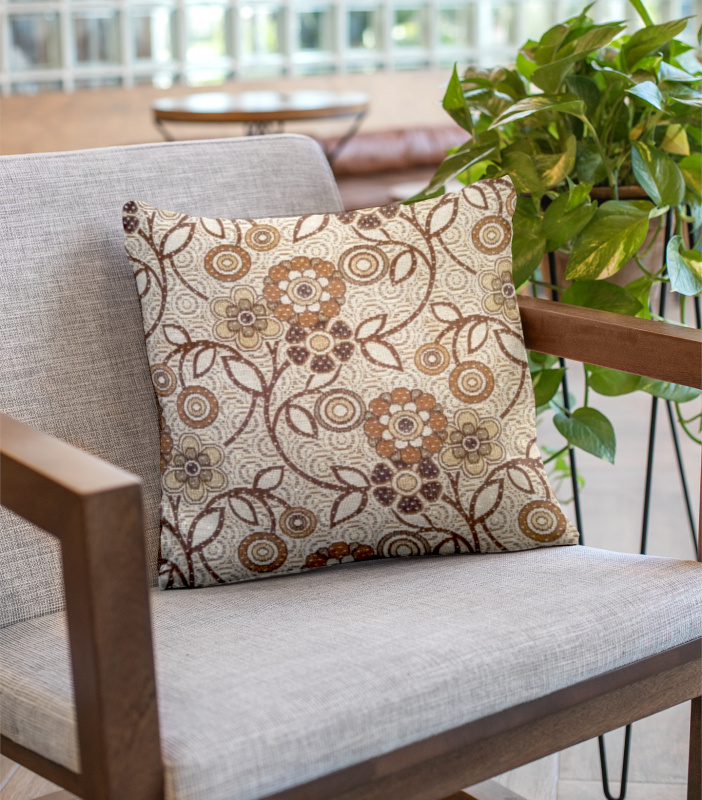 Ervi povlak na polštář gobelínový kviti hnědé 326