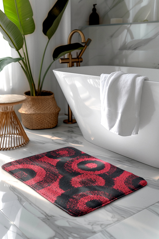 Koupelnová předložka červená/černá CLC Comfort,2 set