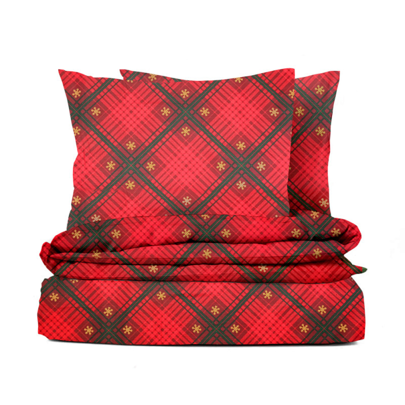 Ervi bavlněné povlečení - Vánoční káro červené