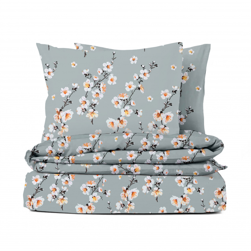 Ervi bavlněné povlečení - květ jabloně na šedém