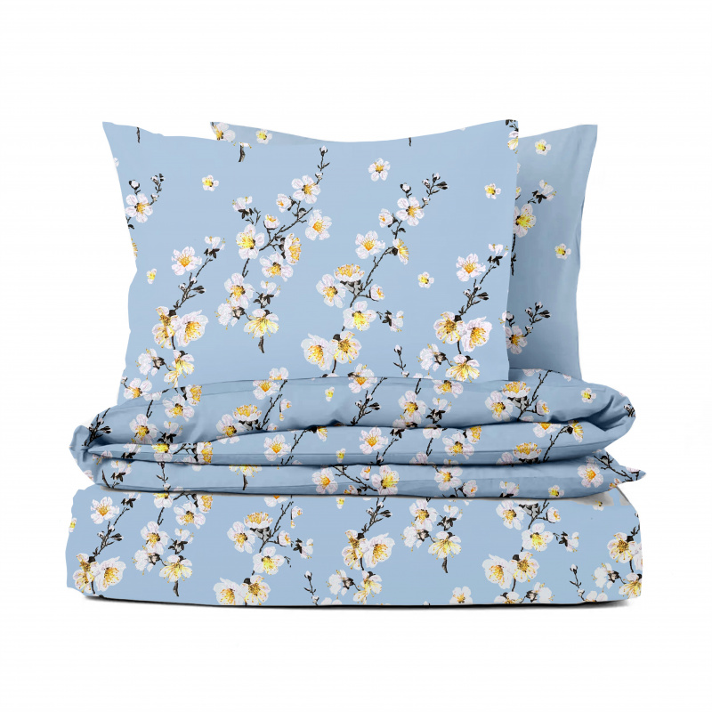 Ervi bavlněné povlečení - květ jabloně na modrém