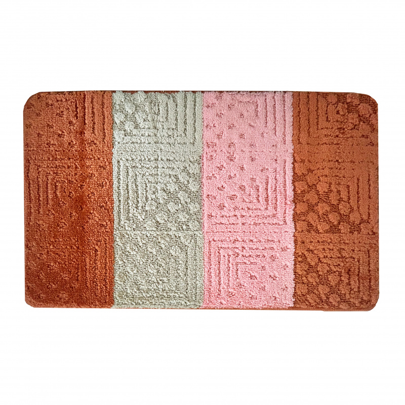 Koupelnová předložka oranžová/šedá SLV Comfort, 1 set