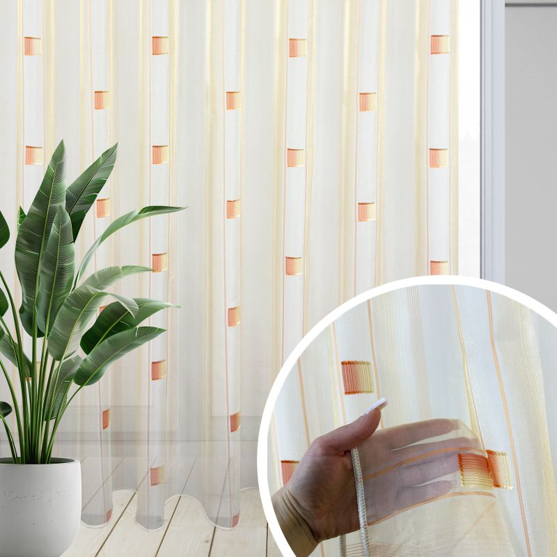 Ervi voálová látka /záclona SANDRA 0166-07 oranžová