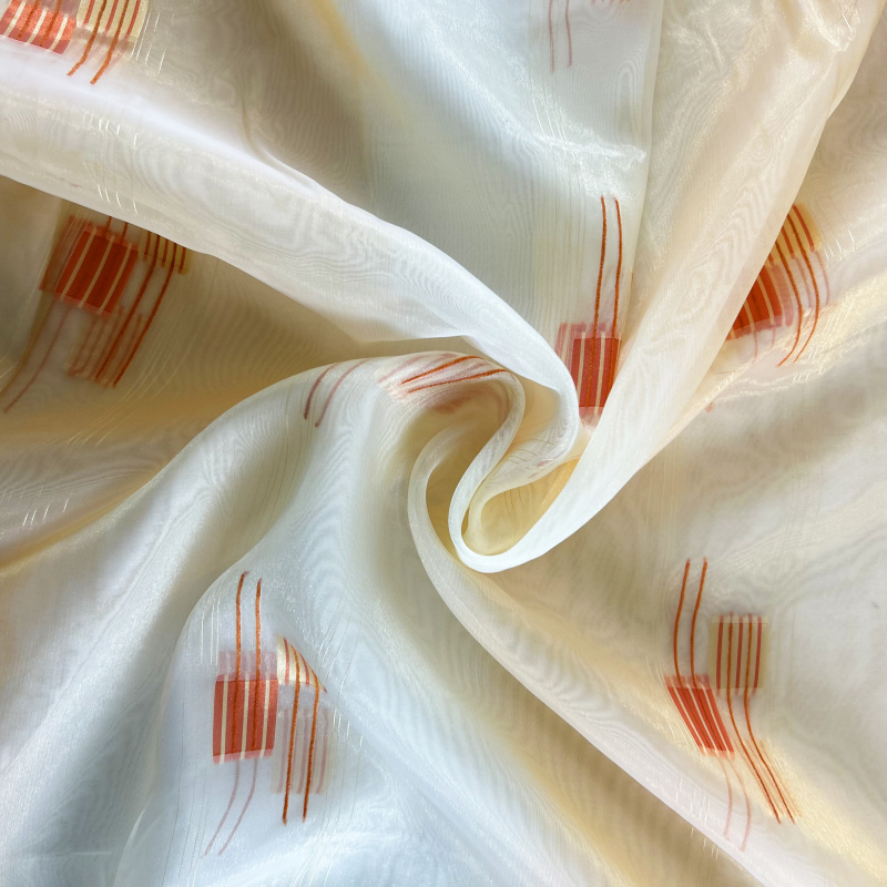 Voálová látka /záclona SANDRA 0165-09 oranžová