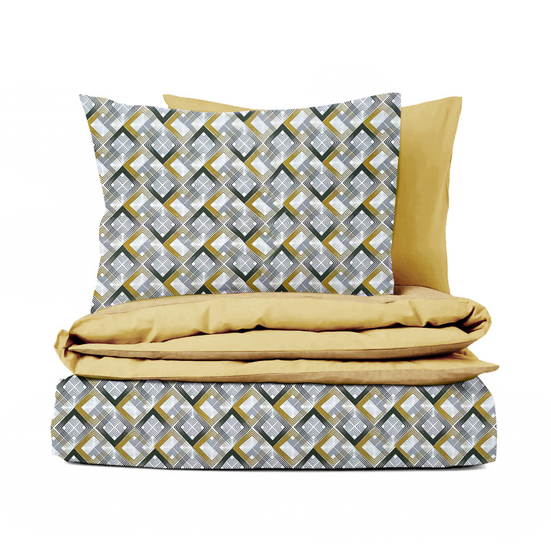 Ervi bavlněné povlečení oboustranné - Barevné kosočtverce/béžové