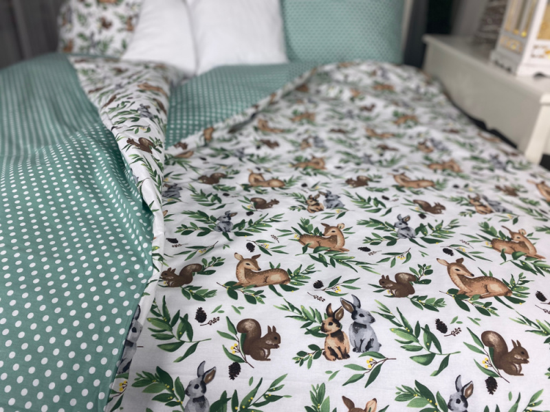 Ervi bavlněné povlečení oboustranné - lesní zvířata