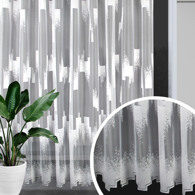 Ervi žakárová záclona bílá 8364, metráž