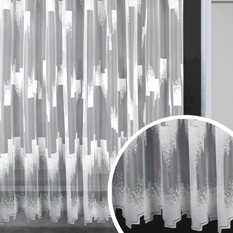 Ervi žakárová záclona bílá 8364, metráž