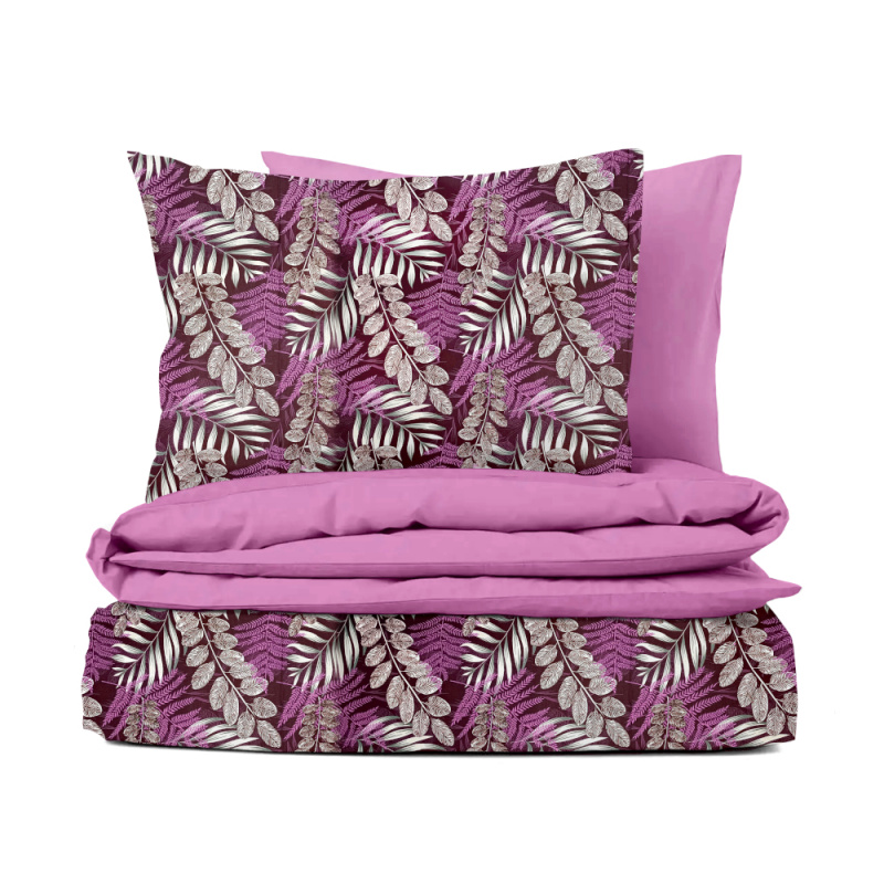 #Ervi bavlněné povlečení oboustranné - barevné větvičky/růžové 140x200 cm