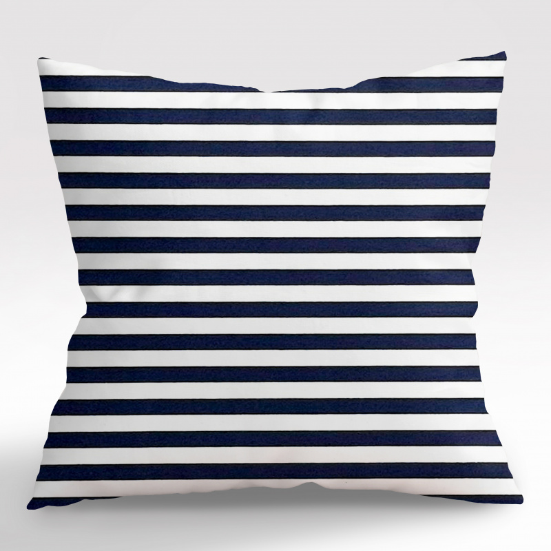#Ervi povlak na polštář bavlněný - tmavě modrý pruhy 40 x 40 cm
