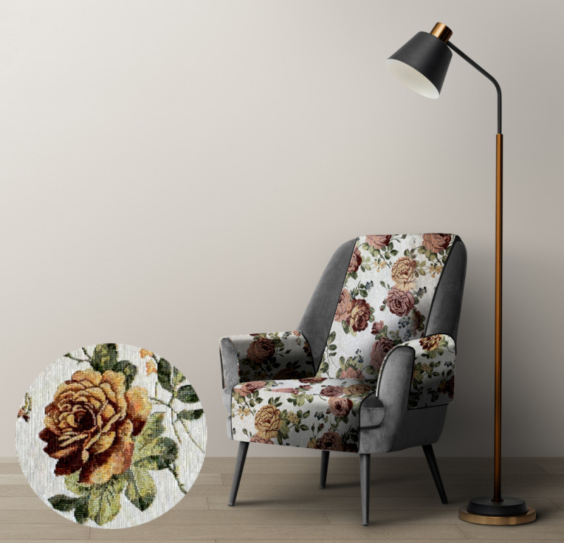 Ervi gobelínový přehoz na křeslo růže gold cream