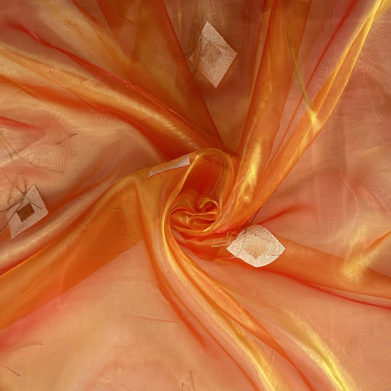 Ervi organza látka /záclona GLORIA 129-108 oranžová