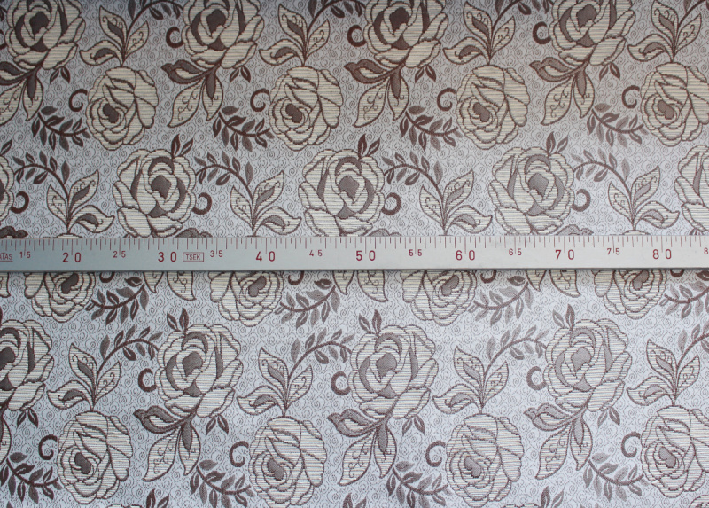 Dekorační/potahová gobelínová látka Tafta - Růže - krémová -1030