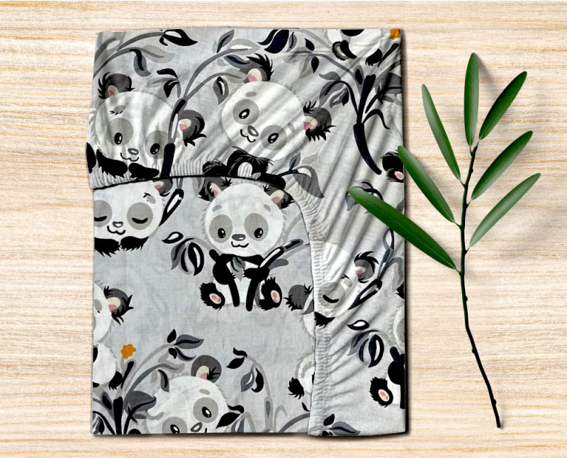 Ervi dětské bavlněné napínací prostěradlo - panda