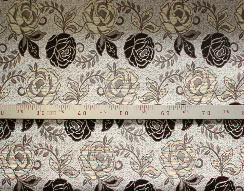 Dekorační/potahová gobelínová látka Tafta - Růže - hnědá -1030