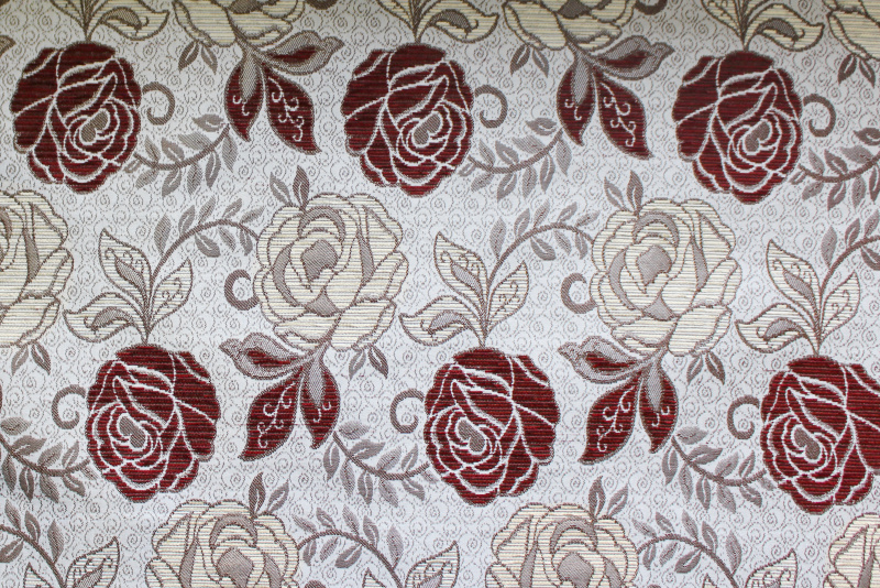 Dekorační/potahová gobelínová látka Tafta - Růže - bordo -1030