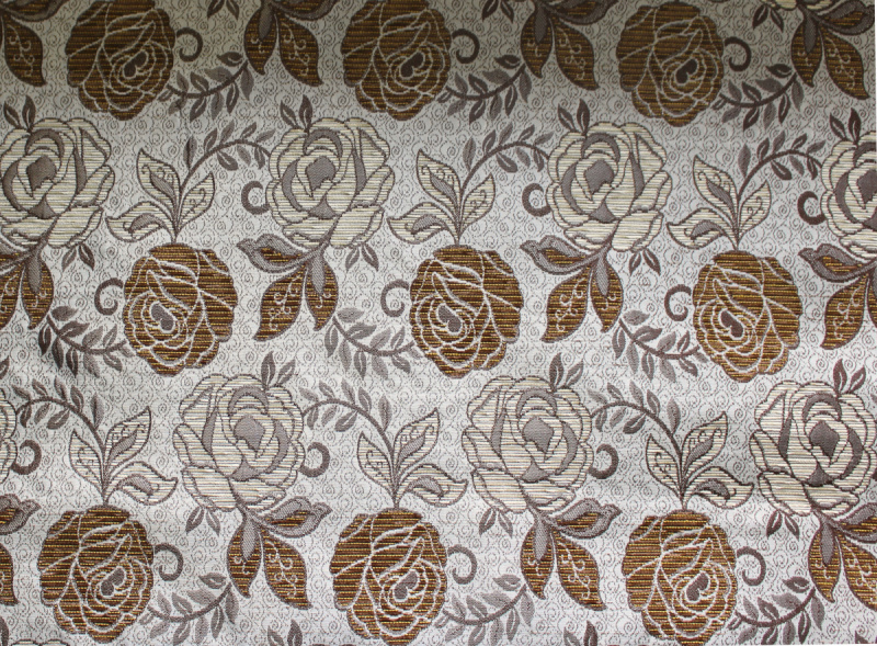 Dekorační/potahová gobelínová látka Tafta - Růže - hořčice -1030