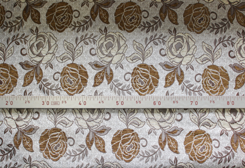 Dekorační/potahová gobelínová látka Tafta - Růže - hořčice -1030