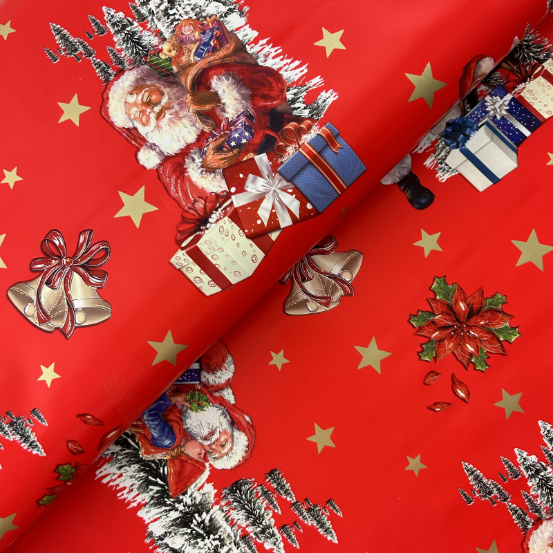 Ubrus PVC M-137A - Vánoční červený - Role 140cm x 20m