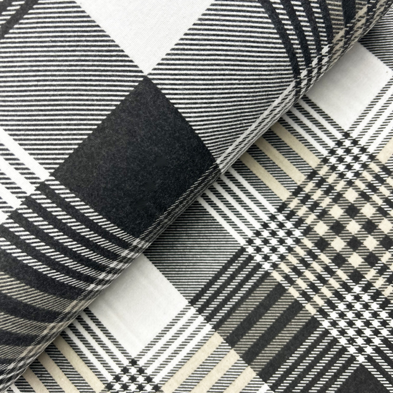 Ervi bavlna flanel š.240cm  černo bílé káro - 26702-2, metráž