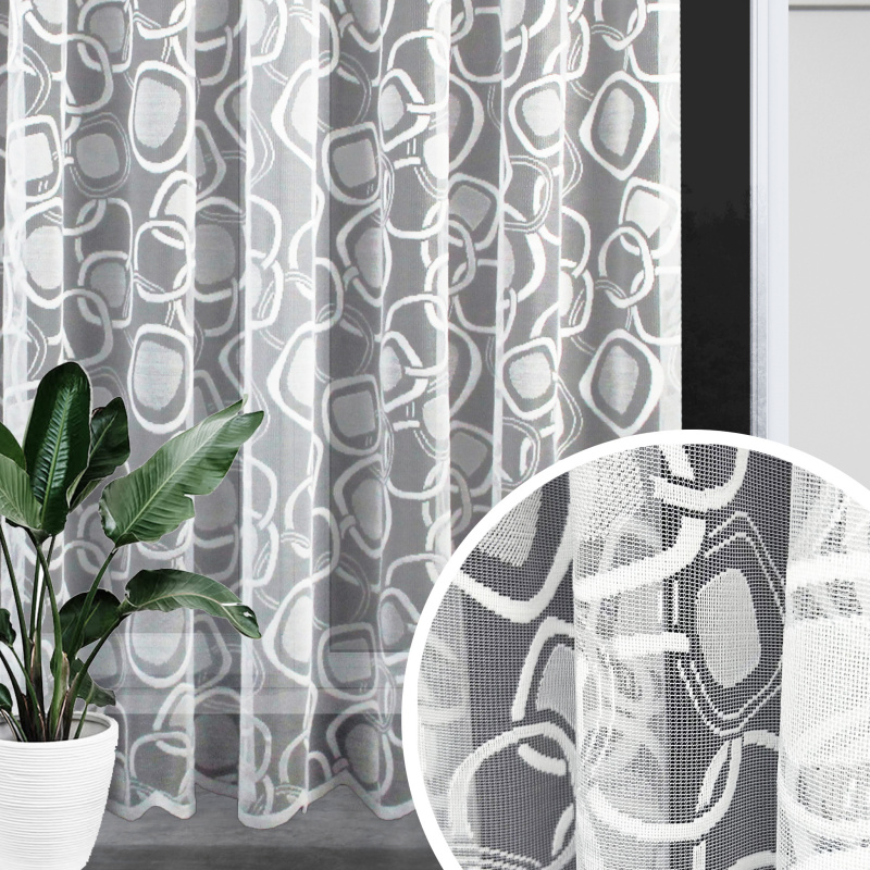 Ervi ﻿žakárová záclona bílá 18F73, metráž