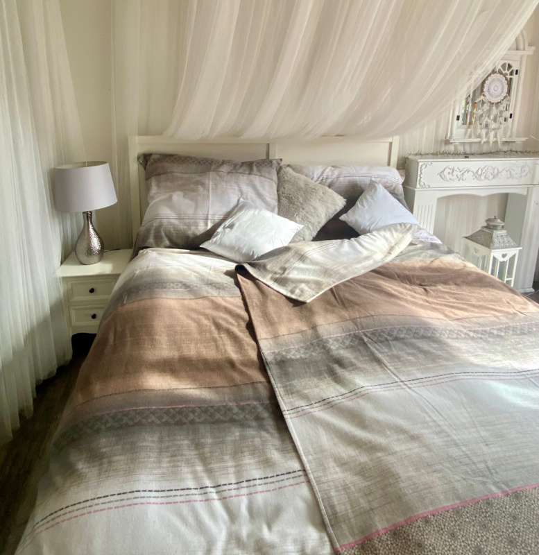 Flanelové povlečení - hnědé-šedý vzor