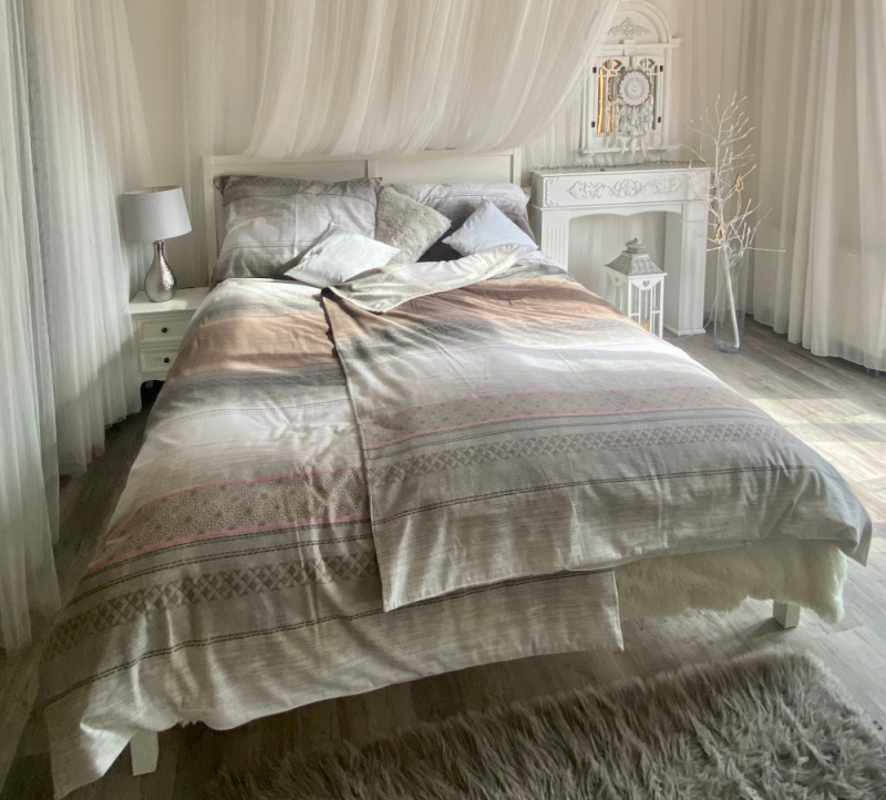 #Ervi flanelové povlečení - hnědé-šedý vzor 140x200 cm