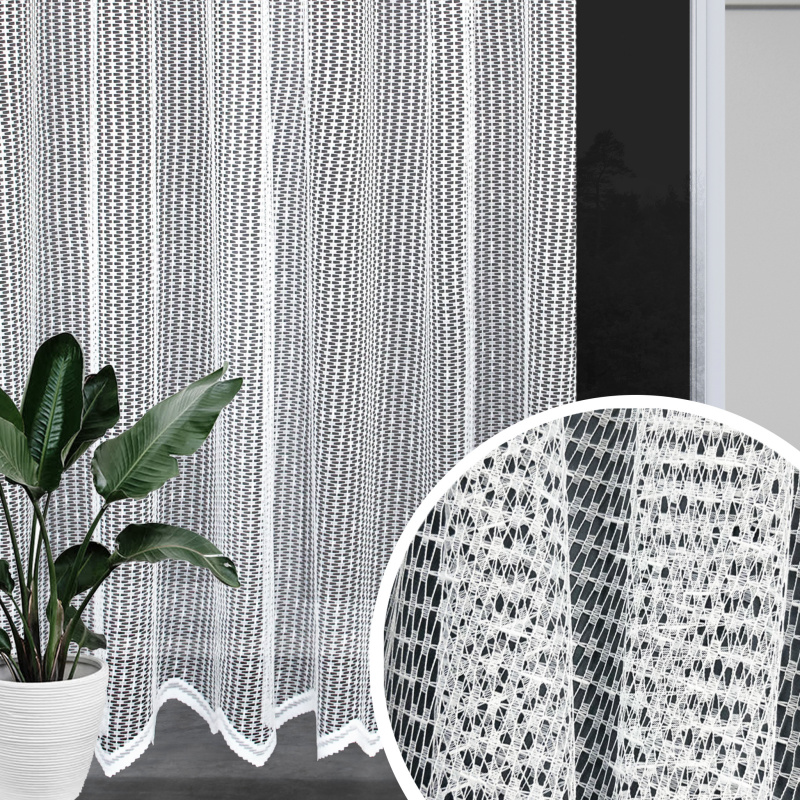 Ervi žakárová záclona bílá 252, metráž