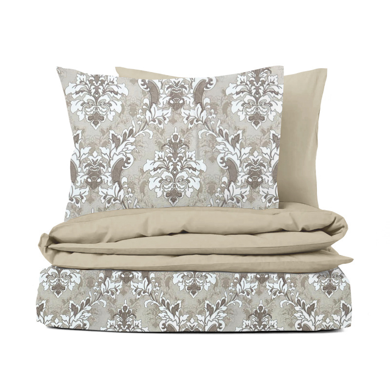 #Ervi bavlněné povlečení DUO -  Versal béžové/béžové 200x220cm