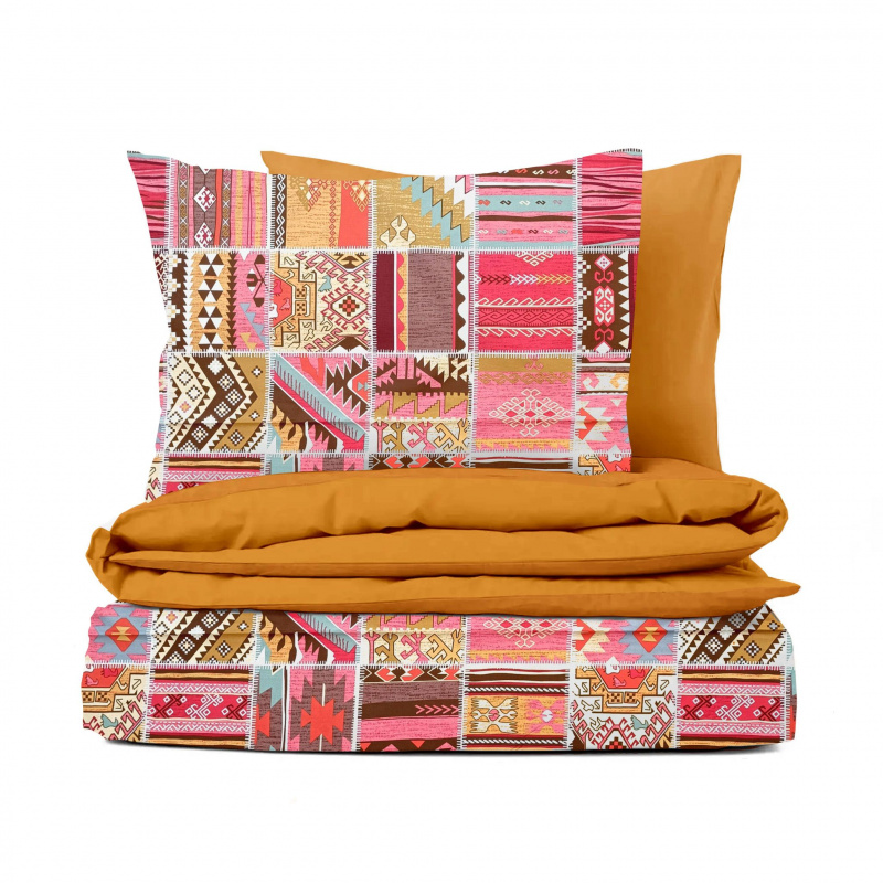 #Ervi bavlněné povlečení oboustranné - Etno oranž 200x220cm