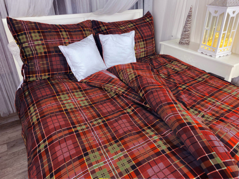 #Ervi flanelové povlečení - skotská kostka 140x200 cm