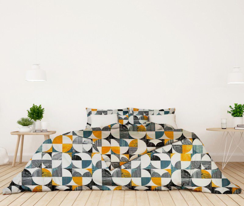 #Ervi bavlněné KREPOVÉ povlečení -  geometrický vzor -26710-6 140x200 cm