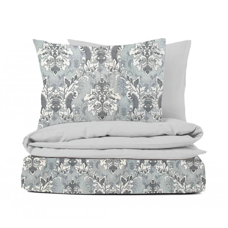 #Ervi bavlněné povlečení DUO - Versal šedé/světle šedé 140x200 cm