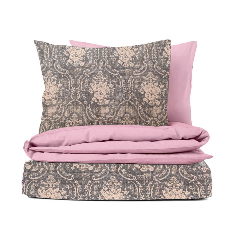 #Ervi bavlněné povlečení oboustranné  - barokní vzor/růžové 140x200 cm