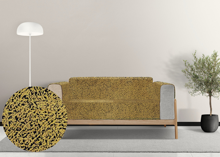 Ervi dekorační přehoz na sedačku/postel DMS V4 - horčica