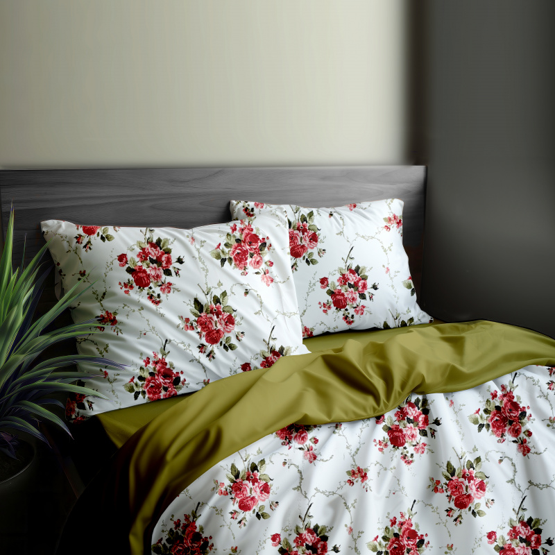 Ervi bavlněné povlečení oboustranné - růžové luční květiny