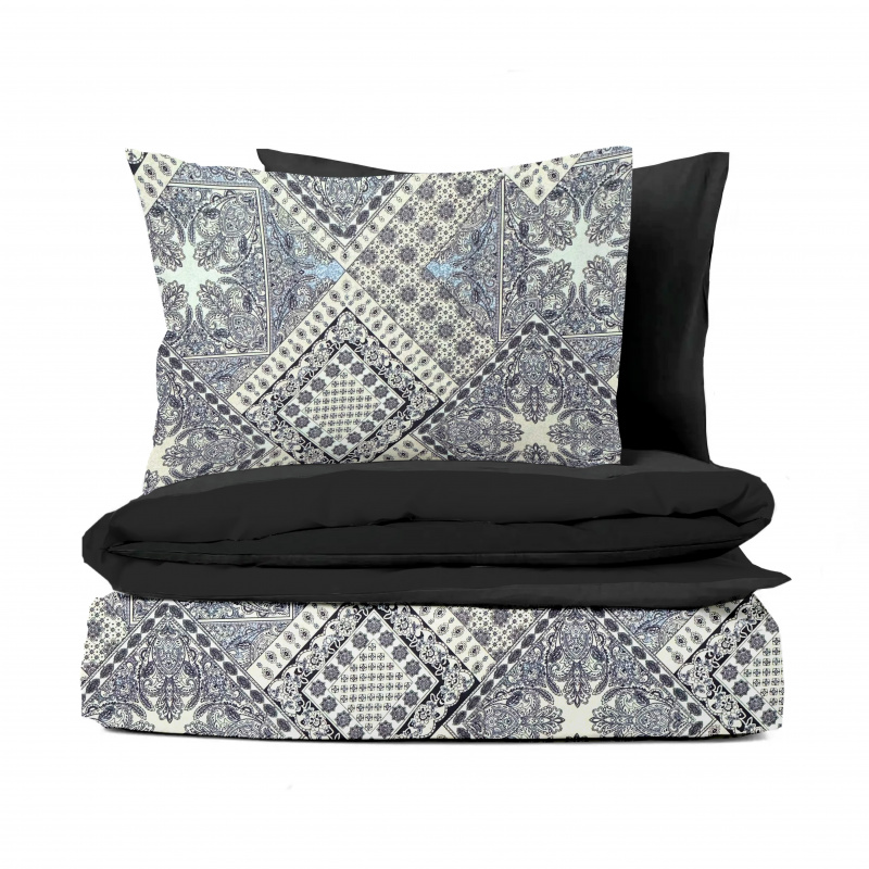 Ervi bavlněné povlečení oboustranné - Castellón/černé